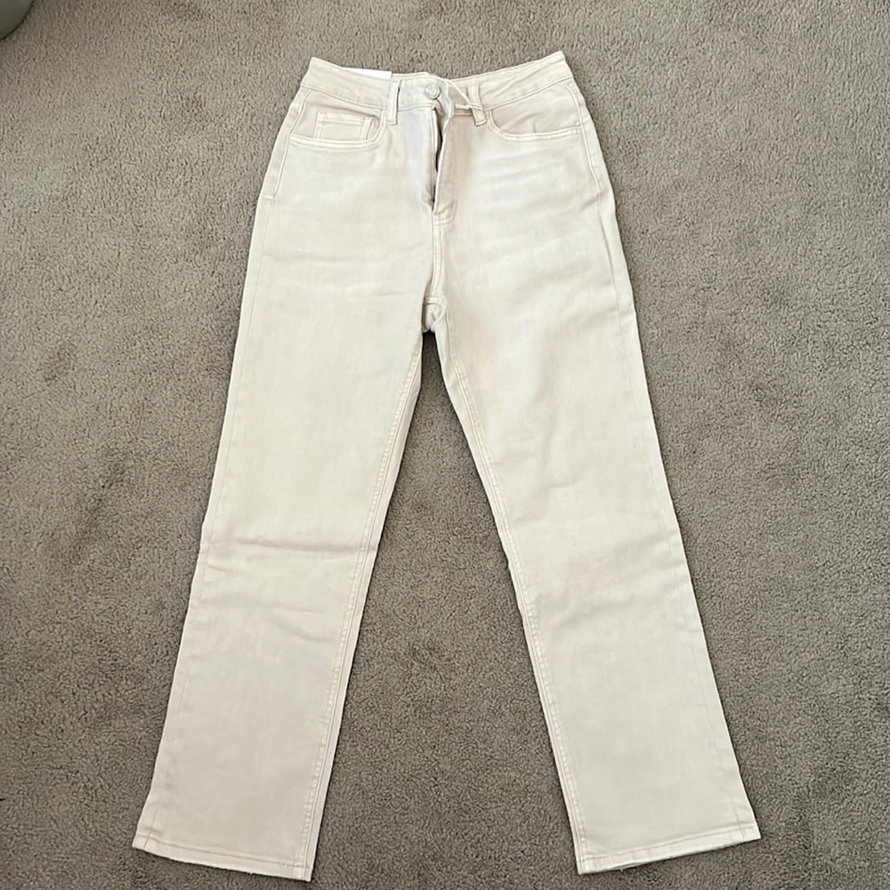 Vervet Los Angeles Beige 90s Straight Leg Jeans